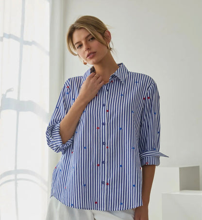 Skies are Blue Button Up