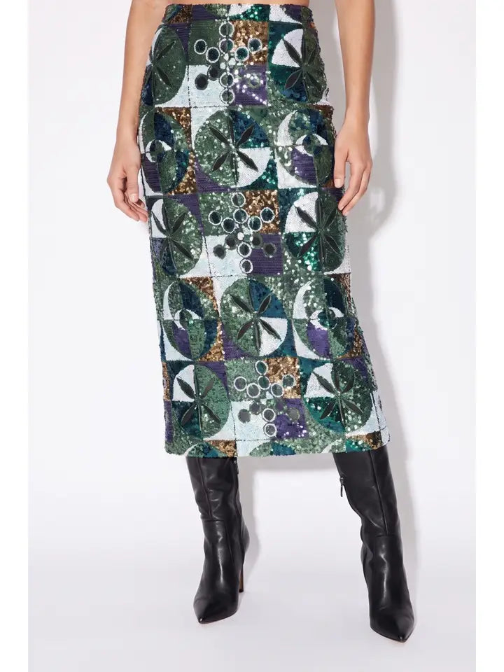 Geo Sequin Skirt