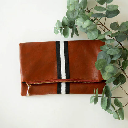 Preppy Stripe Foldover Clutch
