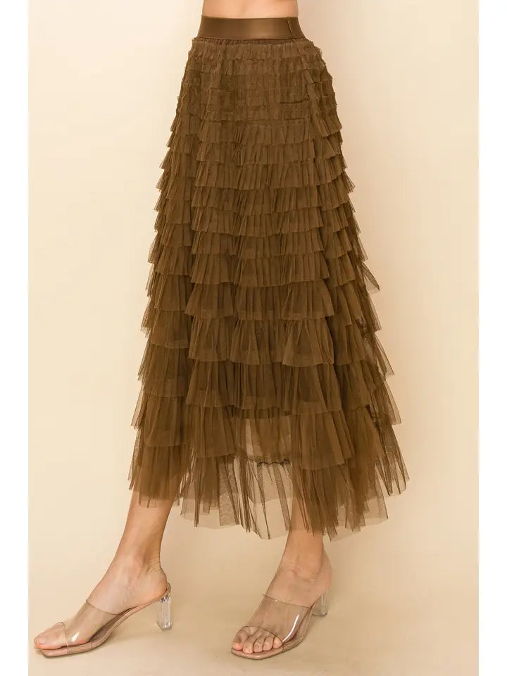 Cocoa Tulle Maxi