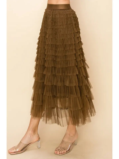 Cocoa Tulle Maxi