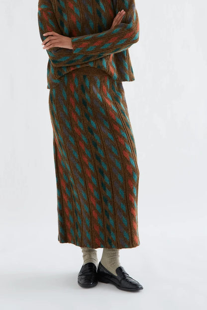 Geo Print Knit Skirt