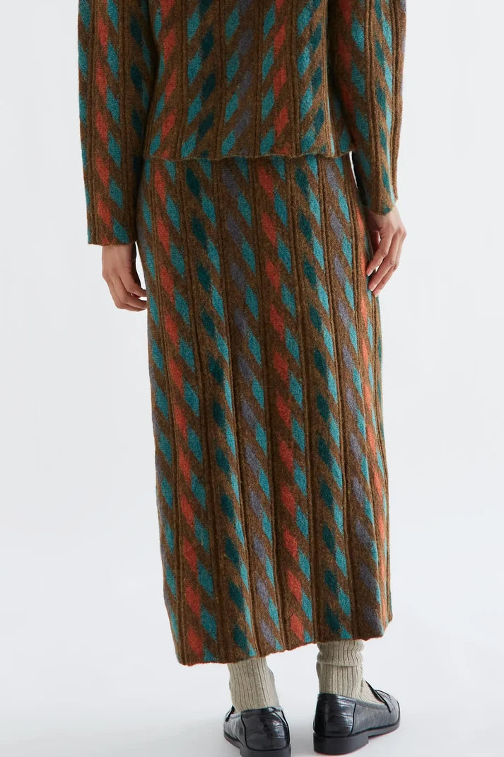 Geo Print Knit Skirt