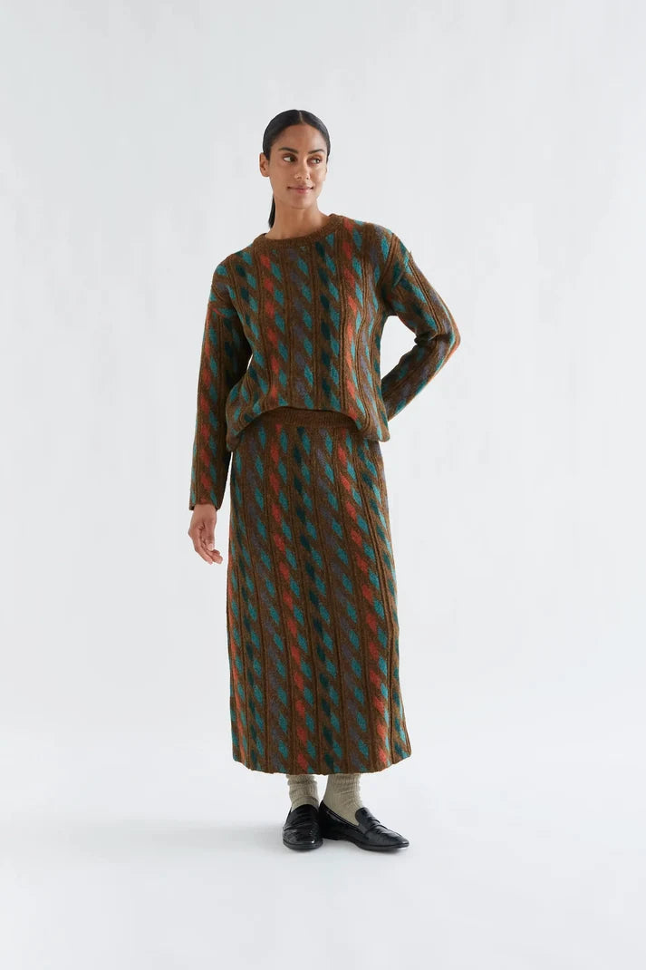 Geo Print Knit Skirt