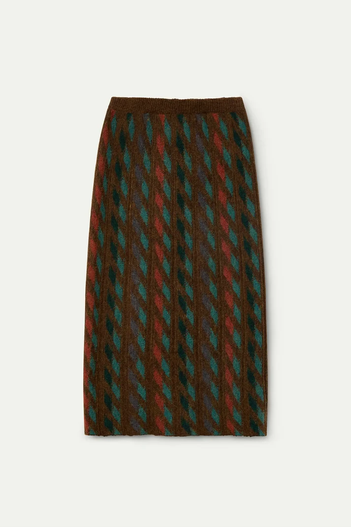 Geo Print Knit Skirt