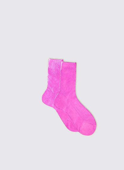 Metallic Ribbed Socks