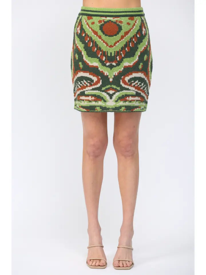 Green Knit Skirt