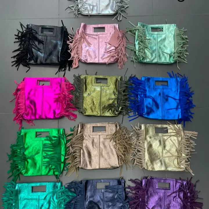Metallic Fringe Bag