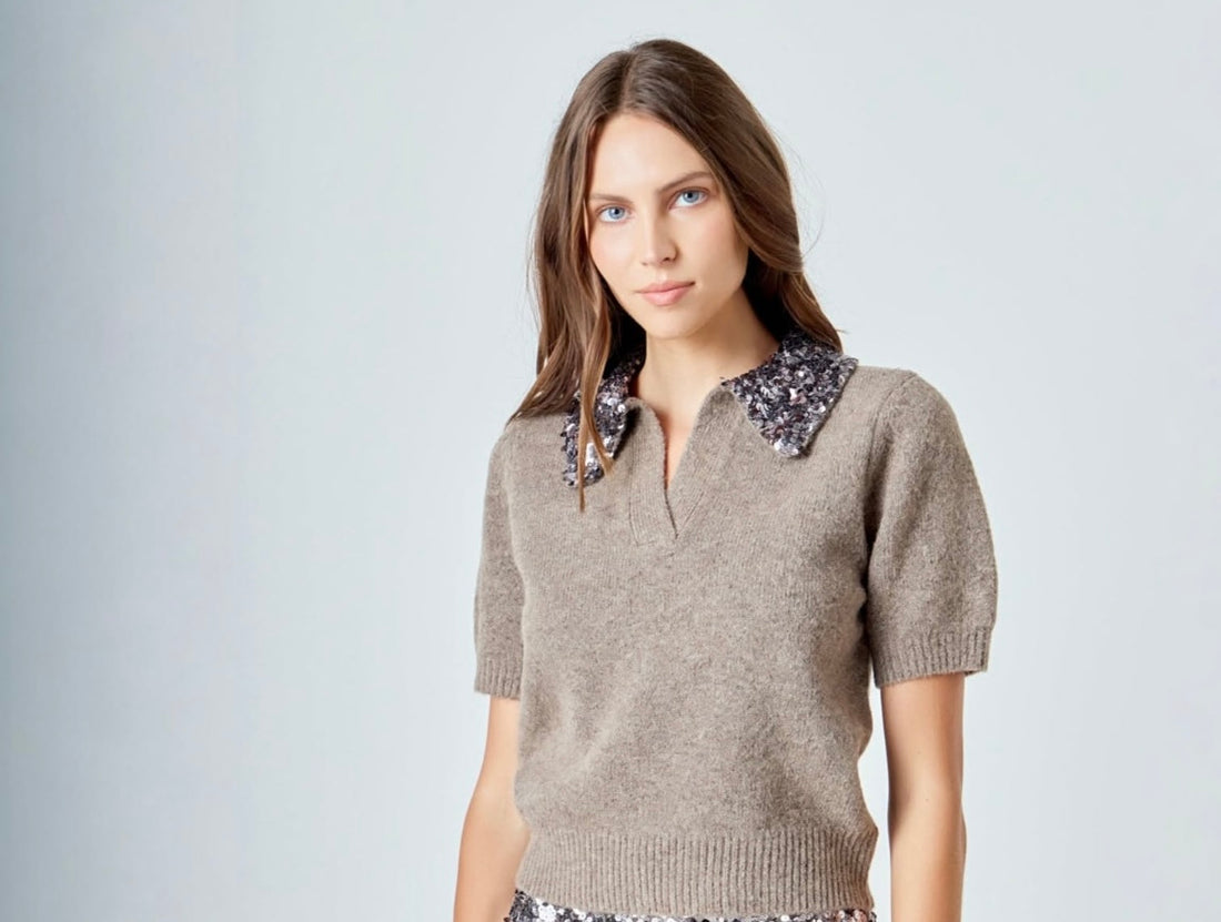 Bling Collar Sweater