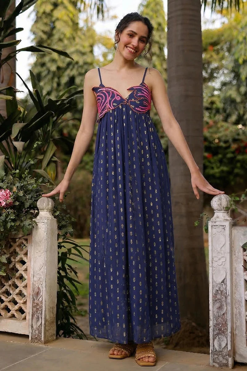 Bowfin Fish Embellished Lurex Dress