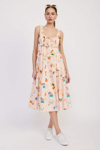 Babydoll Poplin Maxi Dress