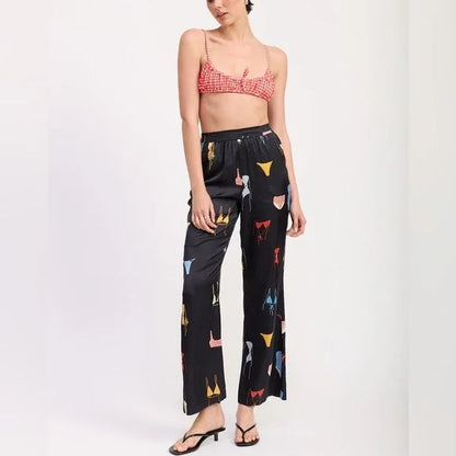 Bikini Satin Wide Leg Pant