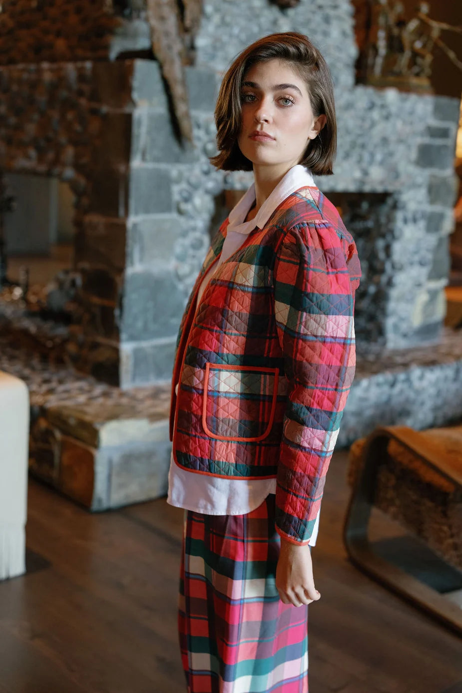 Checker Quilted Jacket