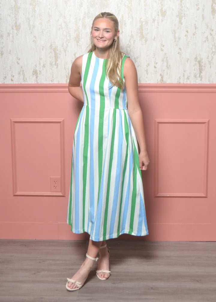 Vivid Stripes Maxi Dress