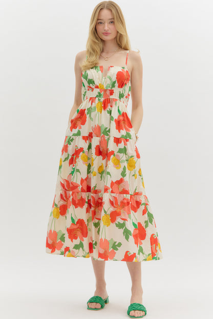 Tiered Floral Maxi Dress