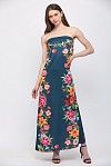 Botanical Strapless Dress