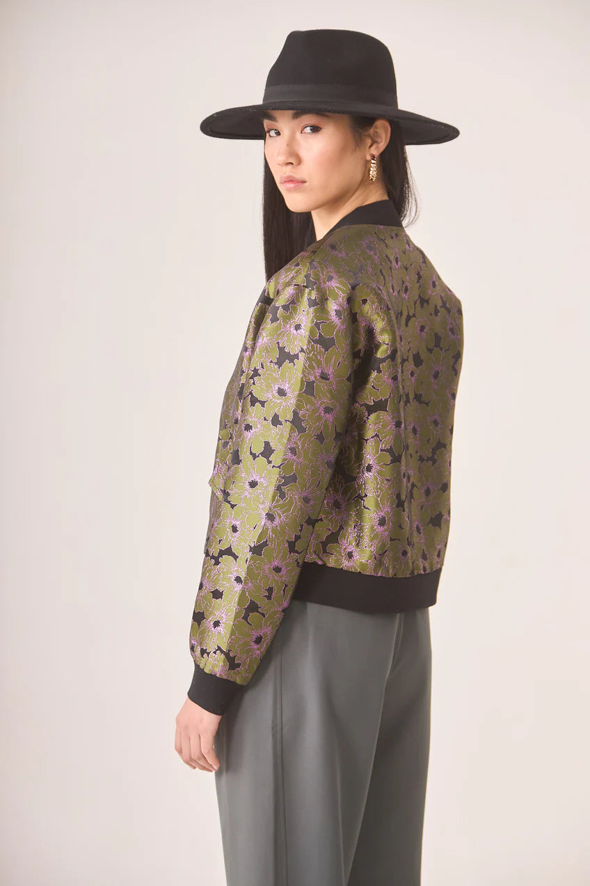 Green Jacquard Bomber