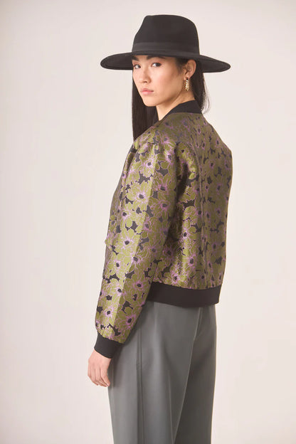 Green Jacquard Bomber