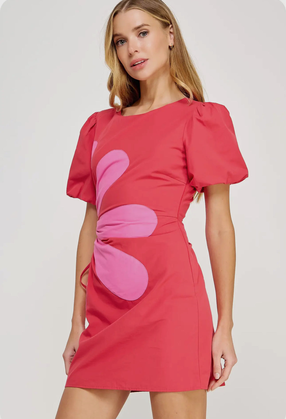 Flower Cut Out Mini Dress