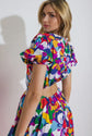 Colorful cut out Midi dress