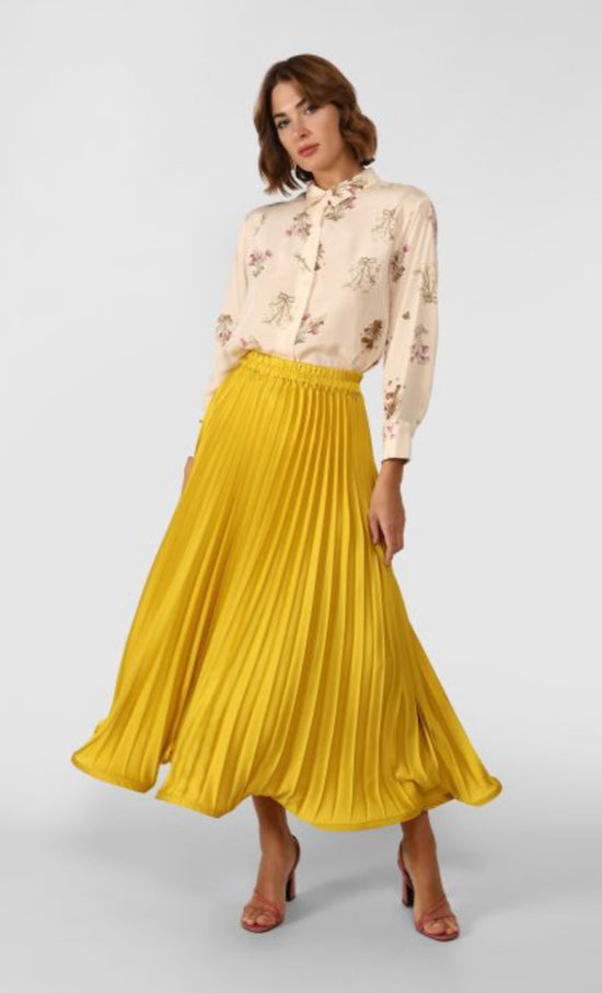 Pleated Yellow Skirt