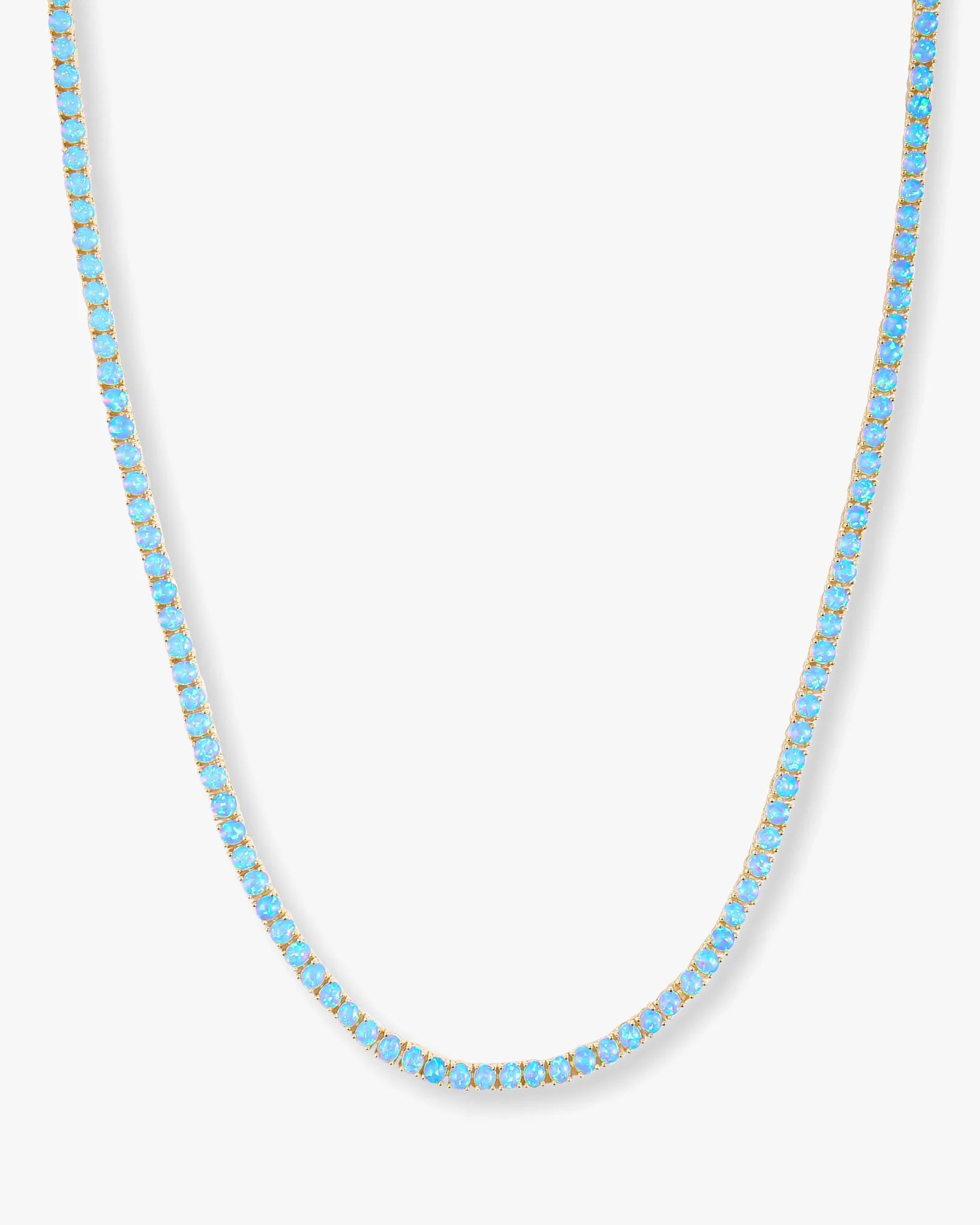 Blue Opal Tennis Necklace
