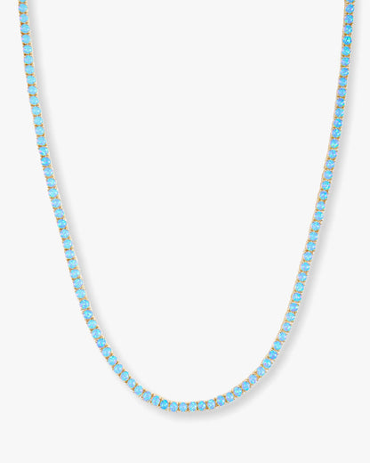 Blue Opal Tennis Necklace