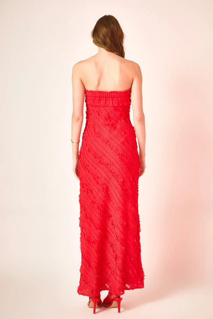 Strapless Ruffled Maxi