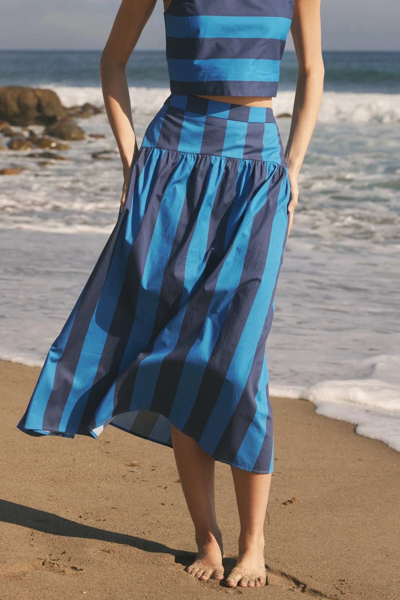 Striped Midi Skirt
