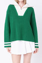 Green half zip sweater