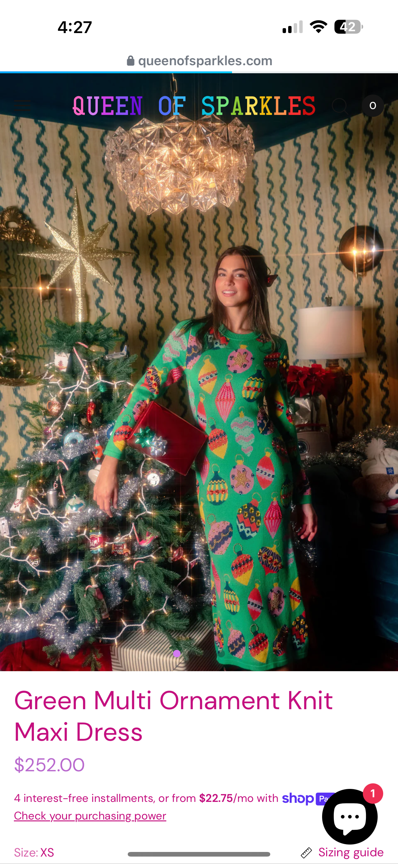 Green Ornament Maxi Dress