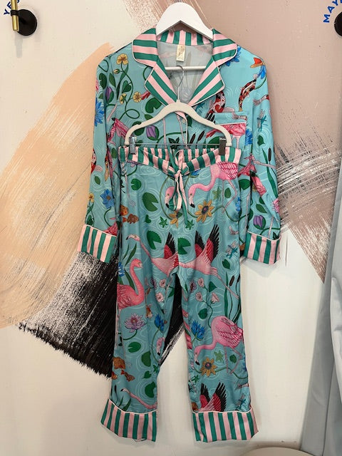 Flamingle  Satin Set
