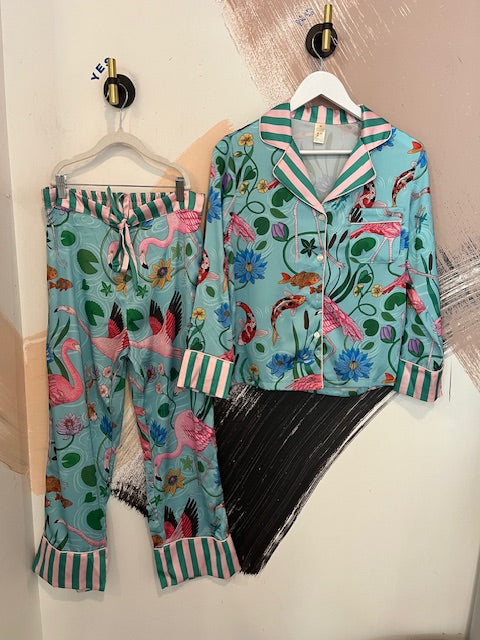Flamingle  Satin Set