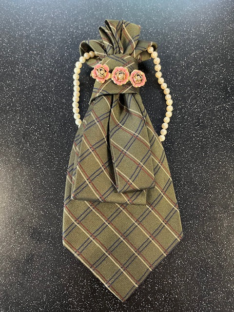 Plaid POLO Tie Necklace