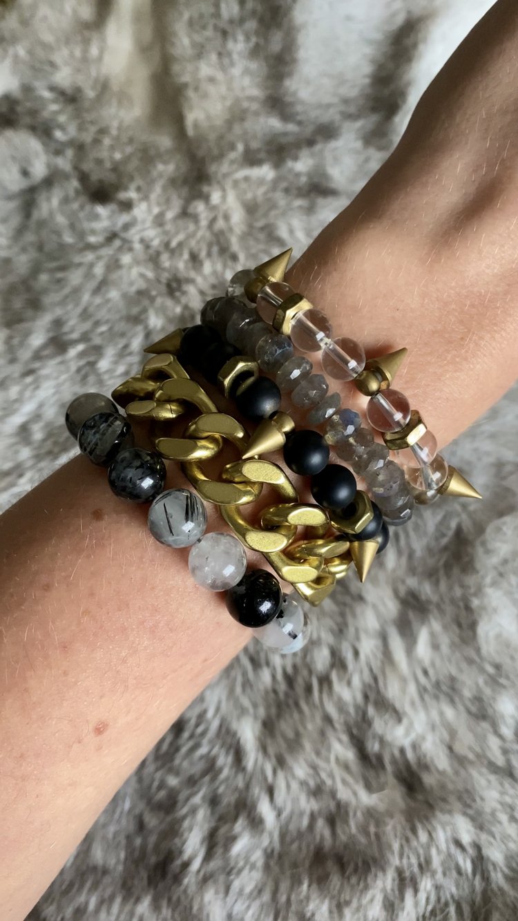 Black Matte Spike Bracelet