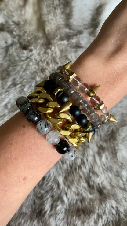 Black Matte Spike Bracelet