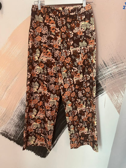 Brown Floral Pants