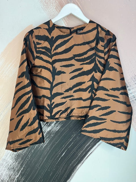 Tiger Print Long Sleeve Top
