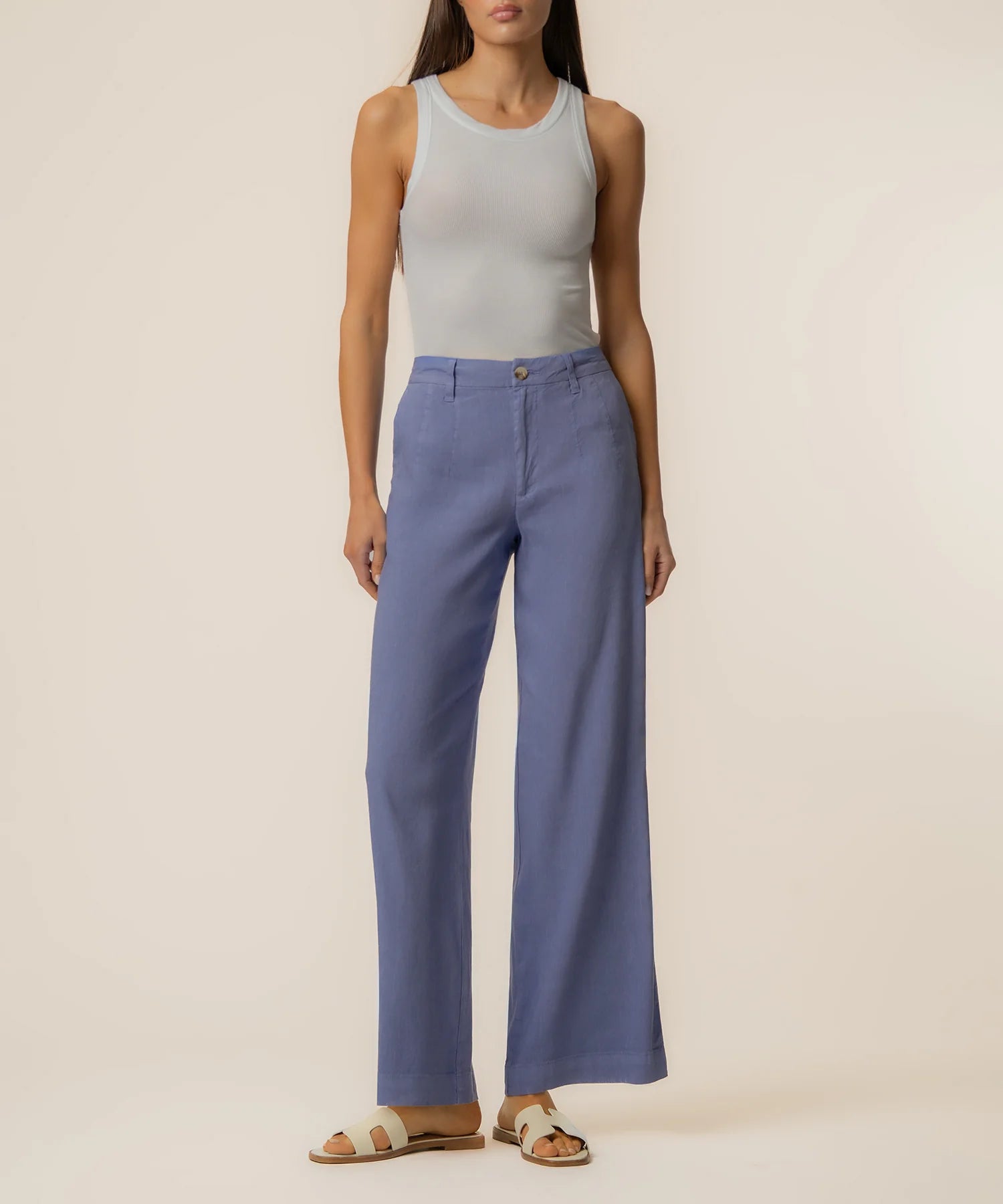 Meg Linen High-Rise Wide Leg Trousers