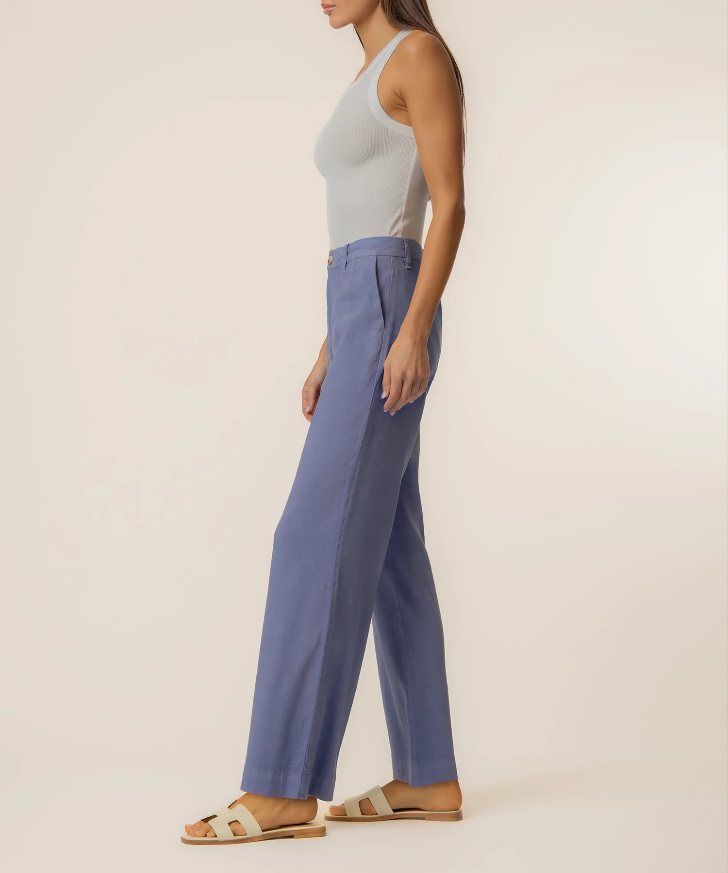 Meg Linen High-Rise Wide Leg Trousers