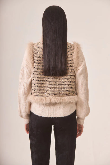 Fancy Fur Tweed Vest