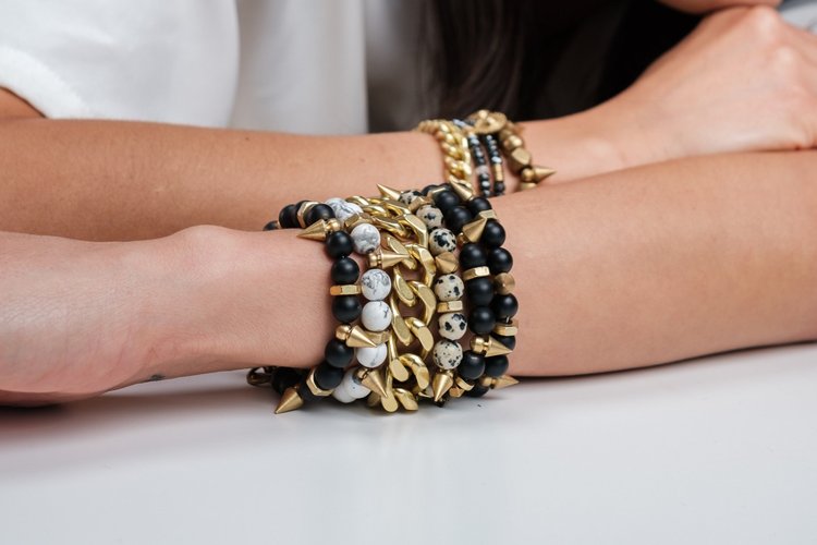 Black Matte Spike Bracelet
