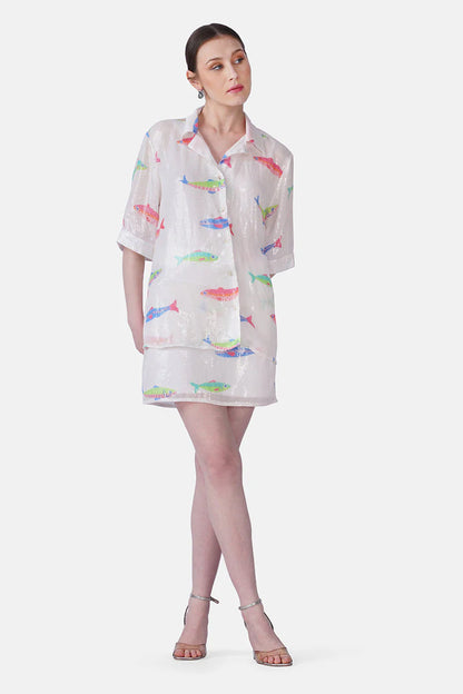Salt and Sea Sequenced Fish Printed Shirts