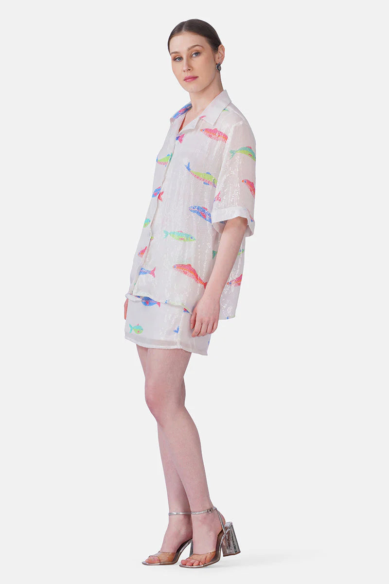 Salt and Sea Sequenced Fish Printed Shirts