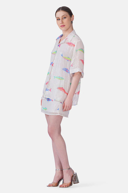 Salt and Sea Sequenced Fish Printed Shirts