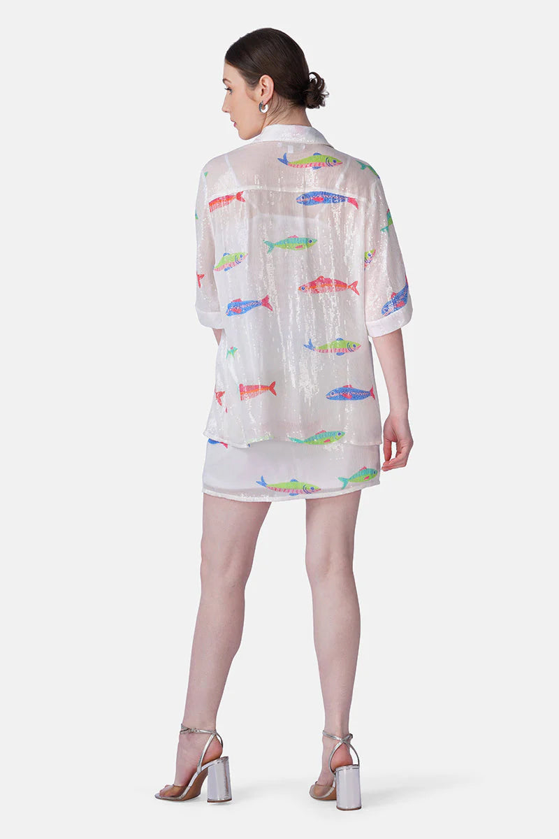 Salt and Sea Sequenced Fish Printed Shirts