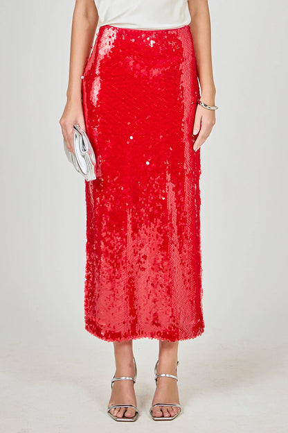 Red Sequin Midi