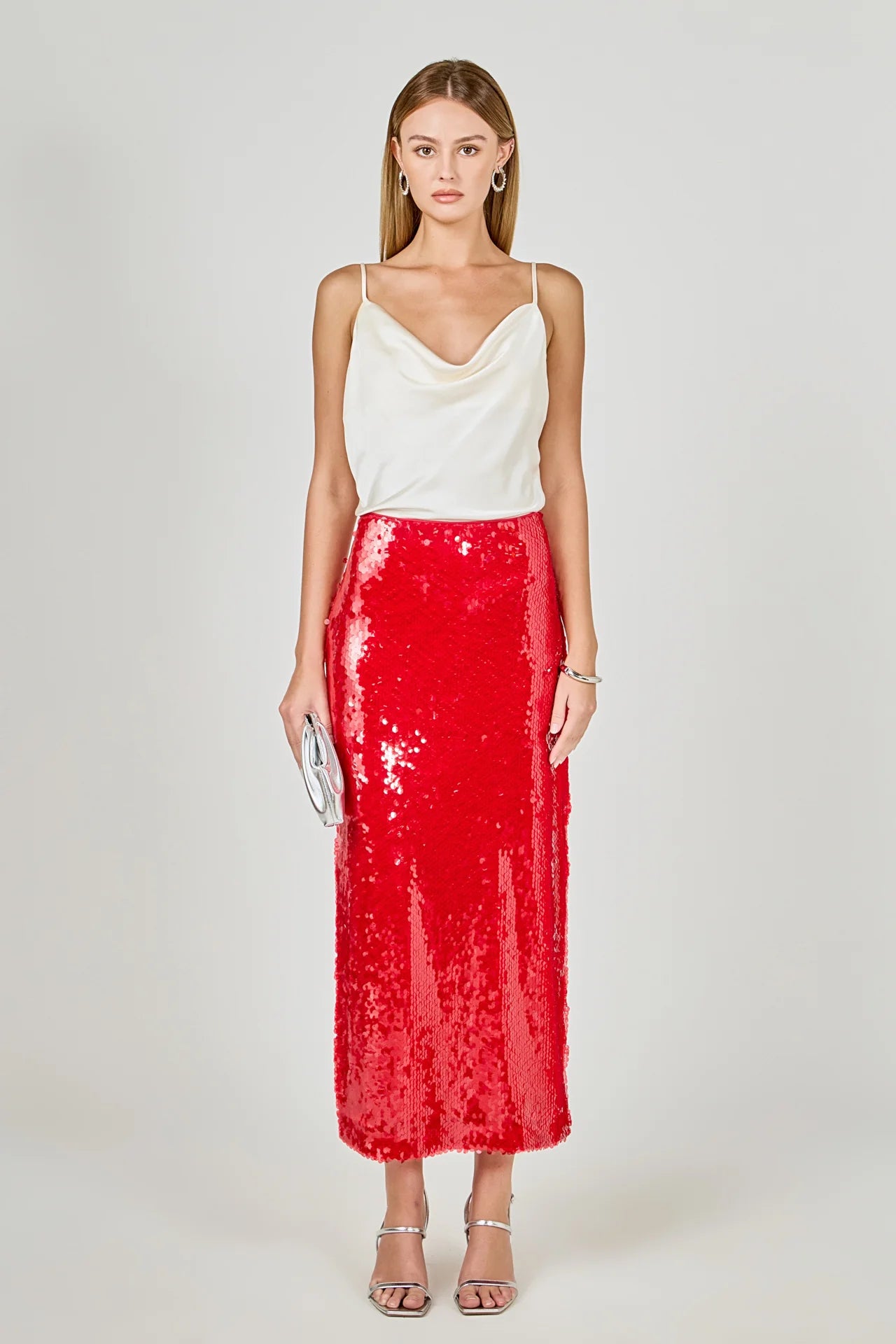 Red Sequin Midi