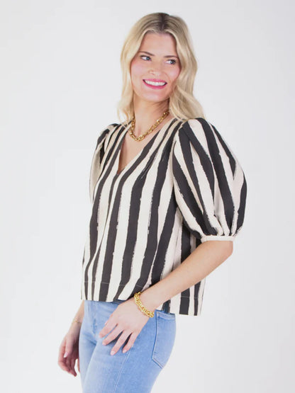 Penny Top - Stripe Noir