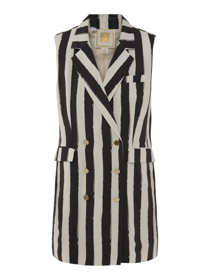 Veronica Dress - Stripe Noir